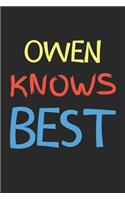 Owen Knows Best: Lined Journal, 120 Pages, 6 x 9, Owen Personalized Name Notebook Gift Idea, Black Matte Finish (Owen Knows Best Journal)