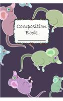 Composition Book: Cute Mouse Composition Book to write in - Wide Ruled Book - animal life