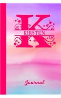 Kirsten Journal: Personalized Custom First Name Personal Writing Diary - Cute Pink & Purple Watercolor Effect Cover - Daily Journaling for Journalists & Writers for 