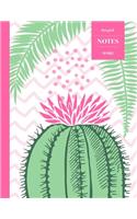 Dot Grid Notes 110 Pages: Cactus Floral Notebook for Professionals and Students, Teachers and Writers - Succulent Pattern - Cactus and Palms