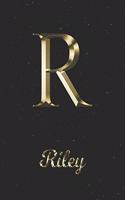 Riley: 1 Year Daily Planner (12 Months) - Yellow Gold Effect Letter R Initial First Name - 2020 - 2021 - 365 Pages for Planning - January 20 - December 20 