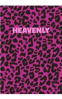 Heavenly: Personalized Pink Leopard Print Notebook (Animal Skin Pattern). College Ruled (Lined) Journal for Notes, Diary, Journaling. Wild Cat Theme Design wi