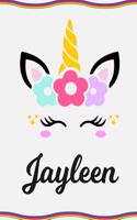 Jayleen: Personal Notebook Personal Diary Unicorn Notebook Personalized Journal Customized Journal Unicorn Lover Personal Name Notebook