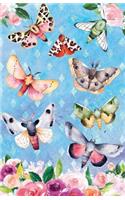 Bullet Journal for Nature Lovers Butterflies and Moths in Flowers: Graph Design - 162 Numbered Pages with 150 Graph Style Grid Pages, 6 Index Pages and 2 Key Pages in Easy to Carry 5.5 X 8.5 Size