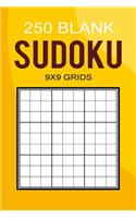 250 Blank Sudoku 9x9 Grids: Challenge Your Sudoku Skills