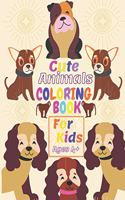 Cute Animals Coloring Book For Kids Ages 4+