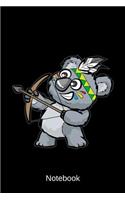 Notebook: Cute Native Indian Koala Notepad