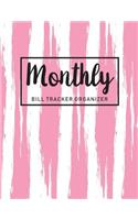 Monthly Bill Tracker Organizer: Pink Line Cover - Monthly Bill Payment and Organizer - Personal Cash Management - Simple Keeping Money Track Planning Budgeting Record - Expense Fin