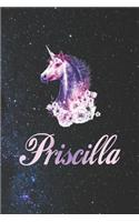 Priscilla: Funny Sayings First Name Personalized Customized Names Gift Birthday Girl Women Notebook Journal