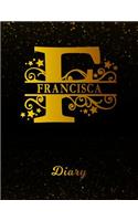 Francisca Diary: Letter F Personalized First Name Personal Writing Journal Black Gold Glittery Space Effect Cover Daily Diaries for Journalists & Writers Note Taking