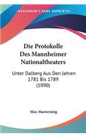 Protokolle Des Mannheimer Nationaltheaters