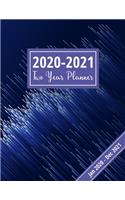 2020-2021 Two Year Planner: Stylish Abstract Cover: Calendar Planner 2020-2021 With 2-Page Monthly Spreads & Notes Pages, 2020-2021 Diary