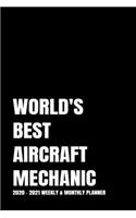 World's Best Aircraft Mechanic Planner: 2-Year 2020 - 2021 Black Productivity Journal Daily / Weekly Monthly Dated Calendar Year Career Goal Planner Organizer Tracker Planning Worksheets (