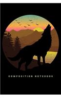Composition Notebook: Mountain Wilderness Wolf Survives Lined Notebook Journal Diary 6x9