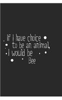 If I have choice to be an animal, I would be Bee