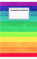 Composition notebook Vintage-Rainbow watercolor for School and College