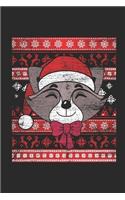 Ugly Christmas Sweater - Racoon: Dotted Bullet Grid Notebook / Journal (6 X 9 -120 Pages) - Ugly Christmas Gift Idea