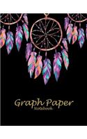 Graph Paper Notebook: Black Dreamcatcher, 8.5" X 11" Square Blank Quad Ruled 1/4" Inch Graph Paper, Blank Graph Paper Composition Books