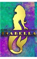 Mermaid Isabella Journal: College Ruled Notebook Composition Book Diary Gold