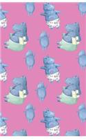 Bullet Journal Cute Hippos Pattern: Graph Design - 162 Numbered Pages with 150 Graph Style Grid Pages, 6 Index Pages and 2 Key Pages in Easy to Carry 5.5 X 8.5 Size