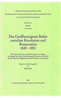 Das Grossherzogtum Baden Zwischen Revolution Und Restauration 1849-1851