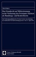 Das Grundrecht Auf Mitbestimmung in Der Verfassung Des Freistaates Sachsen ALS Handlungs- Und Kontrollnorm