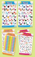 3 in 1 Preschool Charts-Alphabet Small&Capital Letters | Numbers 1-10&1-100 | Tamil Alphabet (Double Sided Wall Charts)
