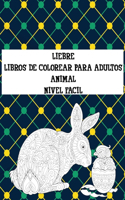 Libros de colorear para adultos - Nivel fácil - Animal - Liebre