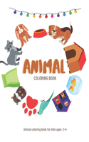 Animal coloring book for kids ages 2-4