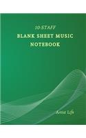 10-Staff Blank Sheet Music Notebook