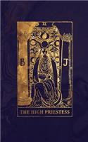 The High Priestess: Tarot Card Bullet Journal - 5 x 8 - Midnight Marble and Rose Gold - Dot Grid Tarot Card Notebook