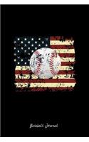 Baseball Journal: Lined Journal - Baseball Distressed USA Flag Cool Softball Sport Gift - Black Ruled Diary, Prayer, Gratitude, Writing, Travel, Notebook For Men Wome