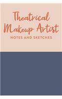 Theatrical Makeup Artist: Stylish Journal in Navy Blue with Alternating Sketchbook and Lined Pages