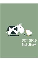 Dot Grid Notebook: Cow N Chick: 120 Dot Grid Pages, 7 X 10