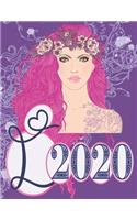 2020 Weekly Planner - Mystic Princess Monogram Initial Letter 