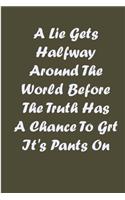 lie gets halfway around the world before the truth has a chance to grt it's pants on