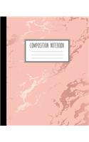 Composition Notebook: Beautiful Pink Marble and Rose Gold - 100 College Ruled Pages - 7.5 x 9.25 - Journal for Children, Kids, Girls, Teens And Women (School Essentials)