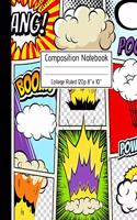 Composition Notebook College Ruled 120p 8" x 10": Superhero Cartoon Comic Blank Ruled Notebook Journal for School Kids Artists Teachers and Students. Series 2