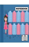 Notebook. Quad Ruled-4 Squares Per Inch