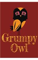Grumpy Owl: Halloween Notebooks Pumpkin Owl Lover Hand Writing 6x9 100 noBleed