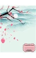 Floating Cherry Blossums Notebook: 5x5 graph paper 8.5x11 (large) 100 sheet 200 page book for teenage girl or woman's diary, men's journal, college, high school, elementary school not