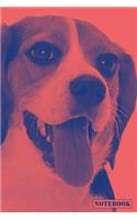 Notebook: Beagle Foxhound Hunting Family Pet Dog Notepad (Red)