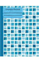 Mosaic Blue Tile Composition Notebook - Sketchbook: 130 Pages 7.44 x 9.69 Blank Unlined Drawing Sketch Art Book Paper School Student Teacher Subject