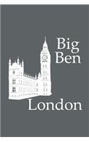 Big Ben in London - Lined Notebook with Slate Grey Cover