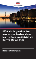 Effet de la gestion des mauvaises herbes dans les rizières du district de Koriya (C.G.) Inde
