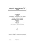 Overview of foreign policy issues and budget