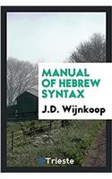 Manual of Hebrew syntax