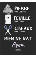 Rien ne bat Ayem - Notes: Noms Personnalisé Carnet de notes / Journal pour les filles et les femmes. Kawaii Pierre Feuille Ciseaux jeu de mots. Fournitures scolaires, premier