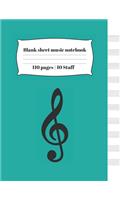 Blank sheet music notebook 110 pages - 10 Staff