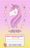 Primary Composition Notebook Grades K-2 Unicorn